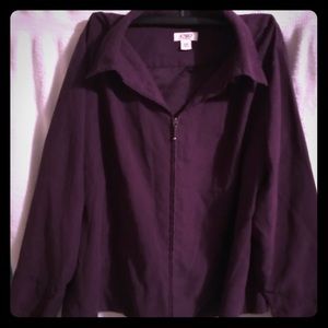 Deep purple zip up shirt